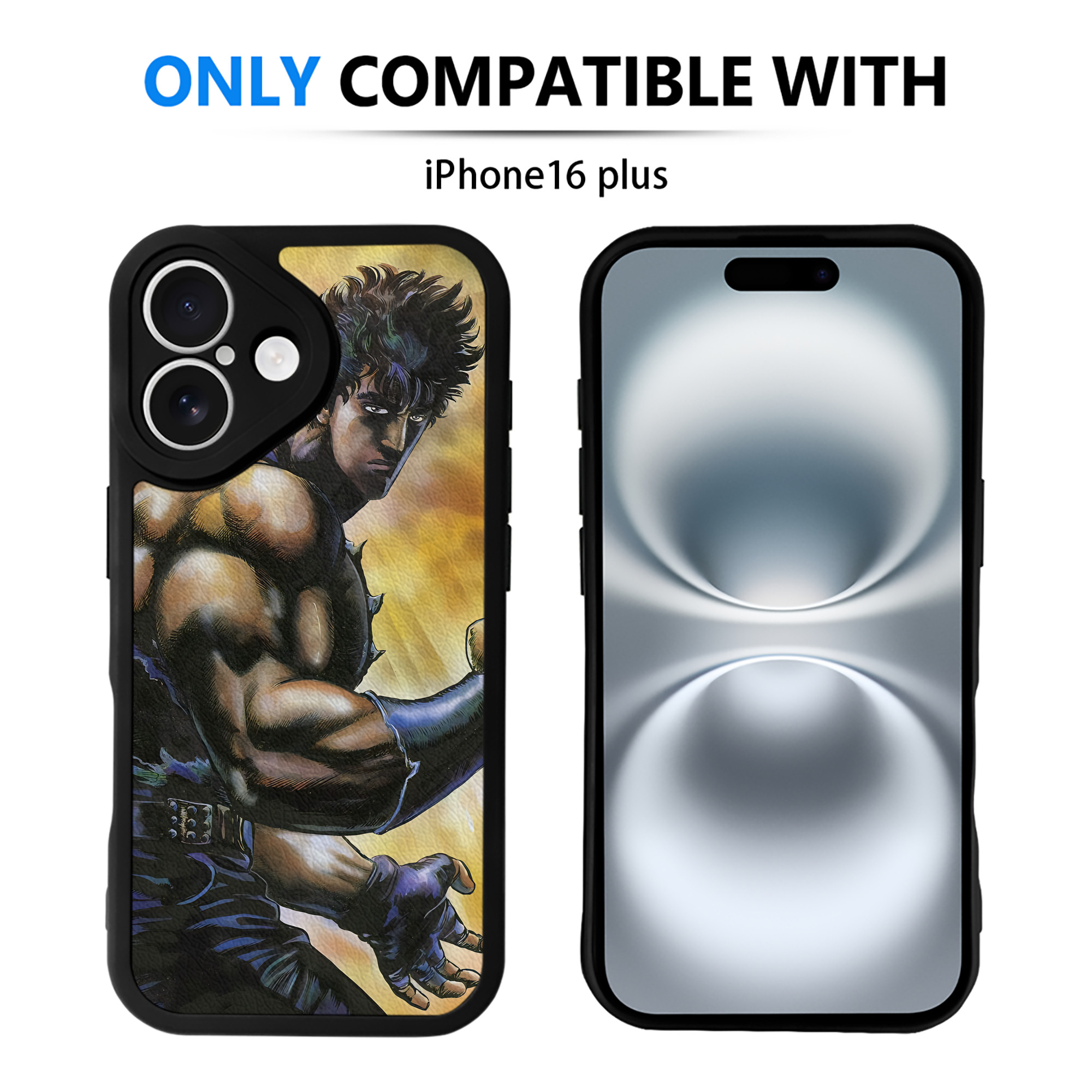 （画像用） 北斗の拳 Fist of the North Star 【iPhone 16シリーズ対応】シリコンスマホケース（レザー調） 材質：シリコン